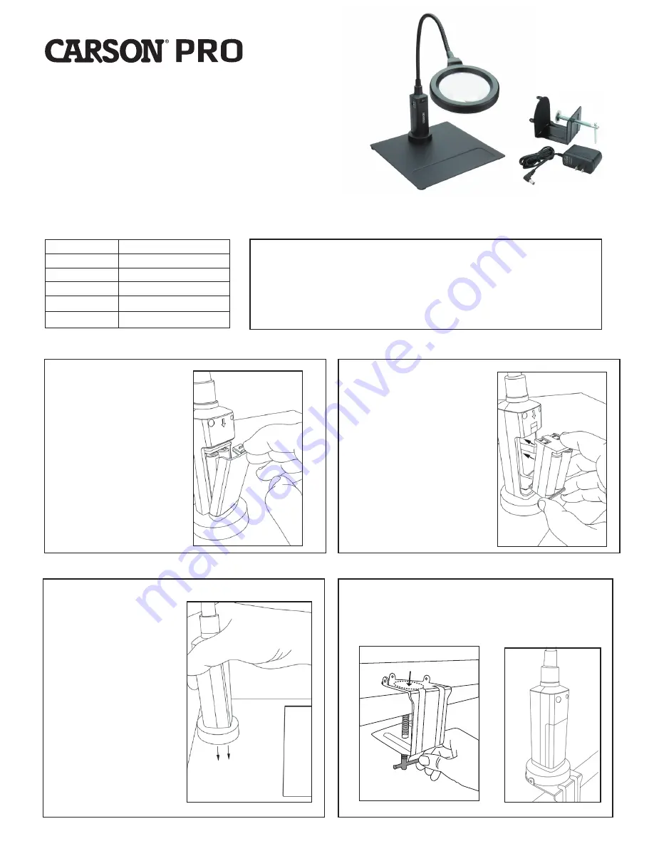 Carson MagniFlexPro CP-90 Quick Start Manual Download Page 1