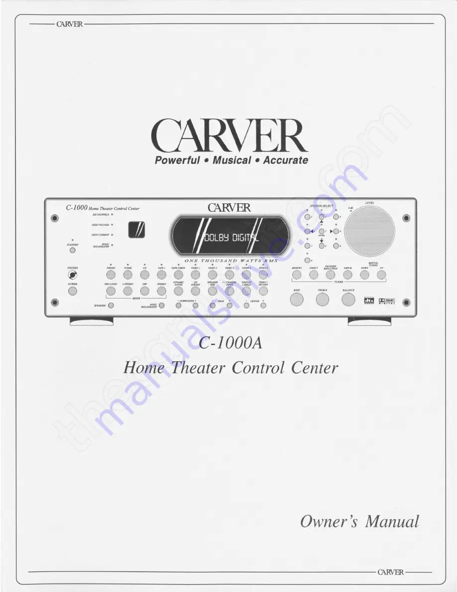 Carver C-1000A Скачать руководство пользователя страница 2