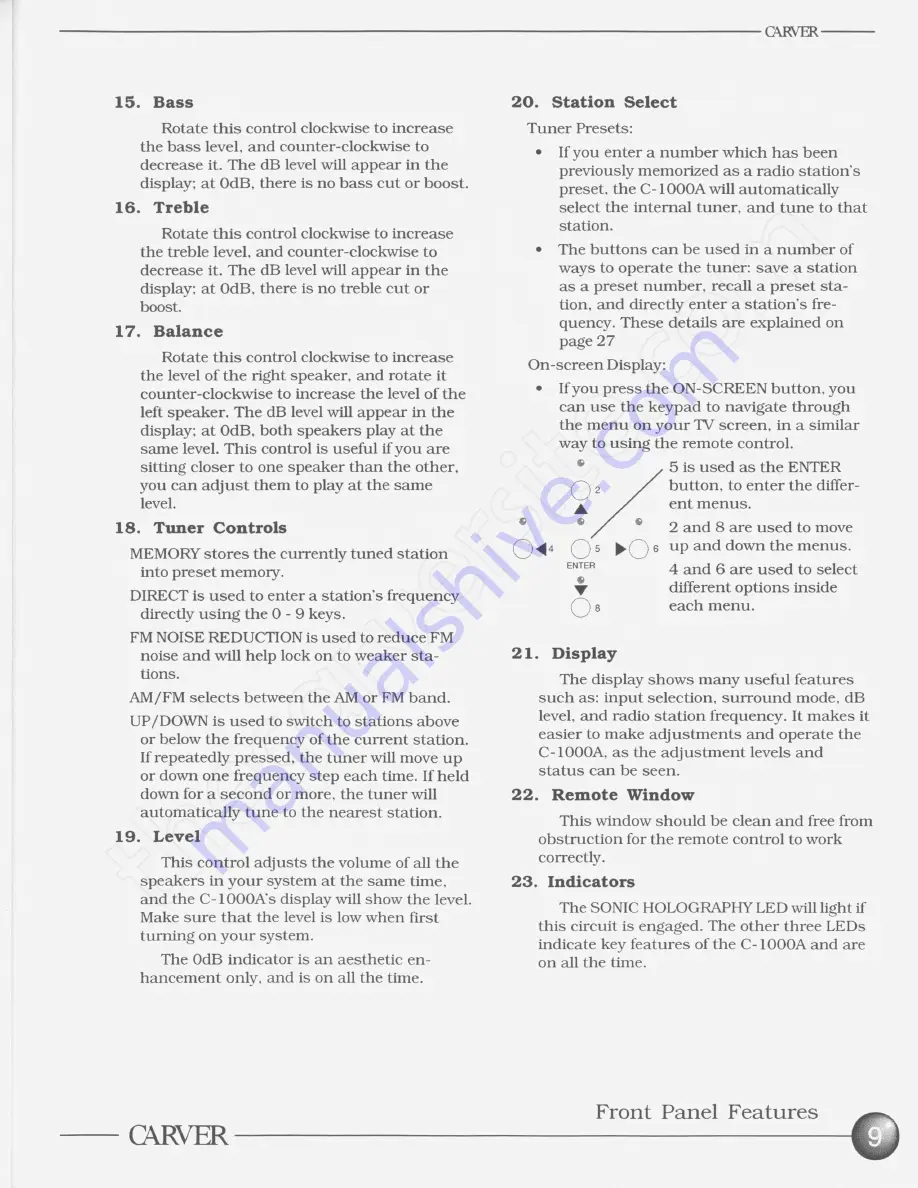 Carver C-1000A Owner'S Manual Download Page 10