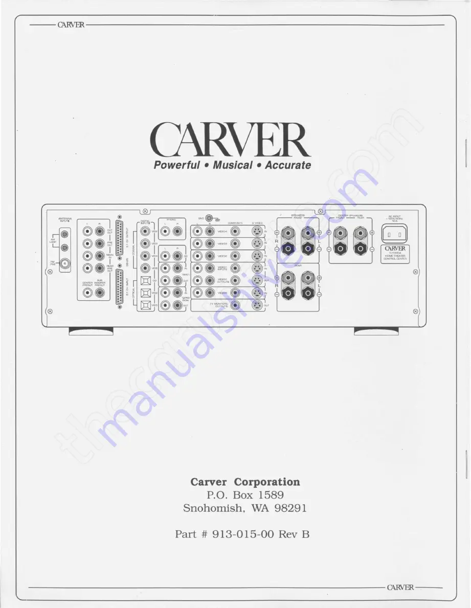 Carver C-1000A Owner'S Manual Download Page 37