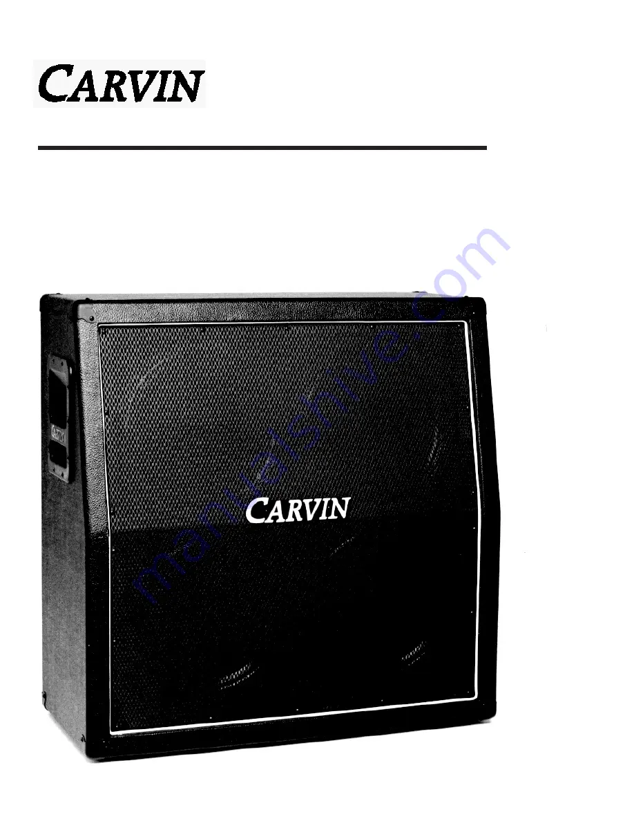 CARVIN 412 Series Manual Download Page 1