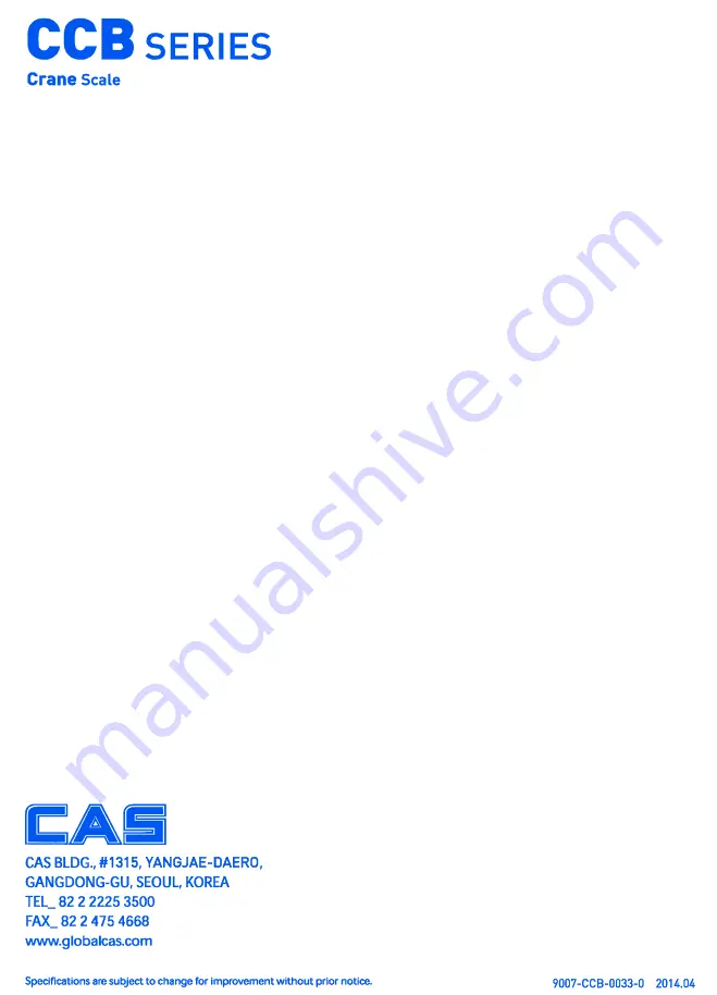 CAS CCB Series Owner'S Manual Download Page 22