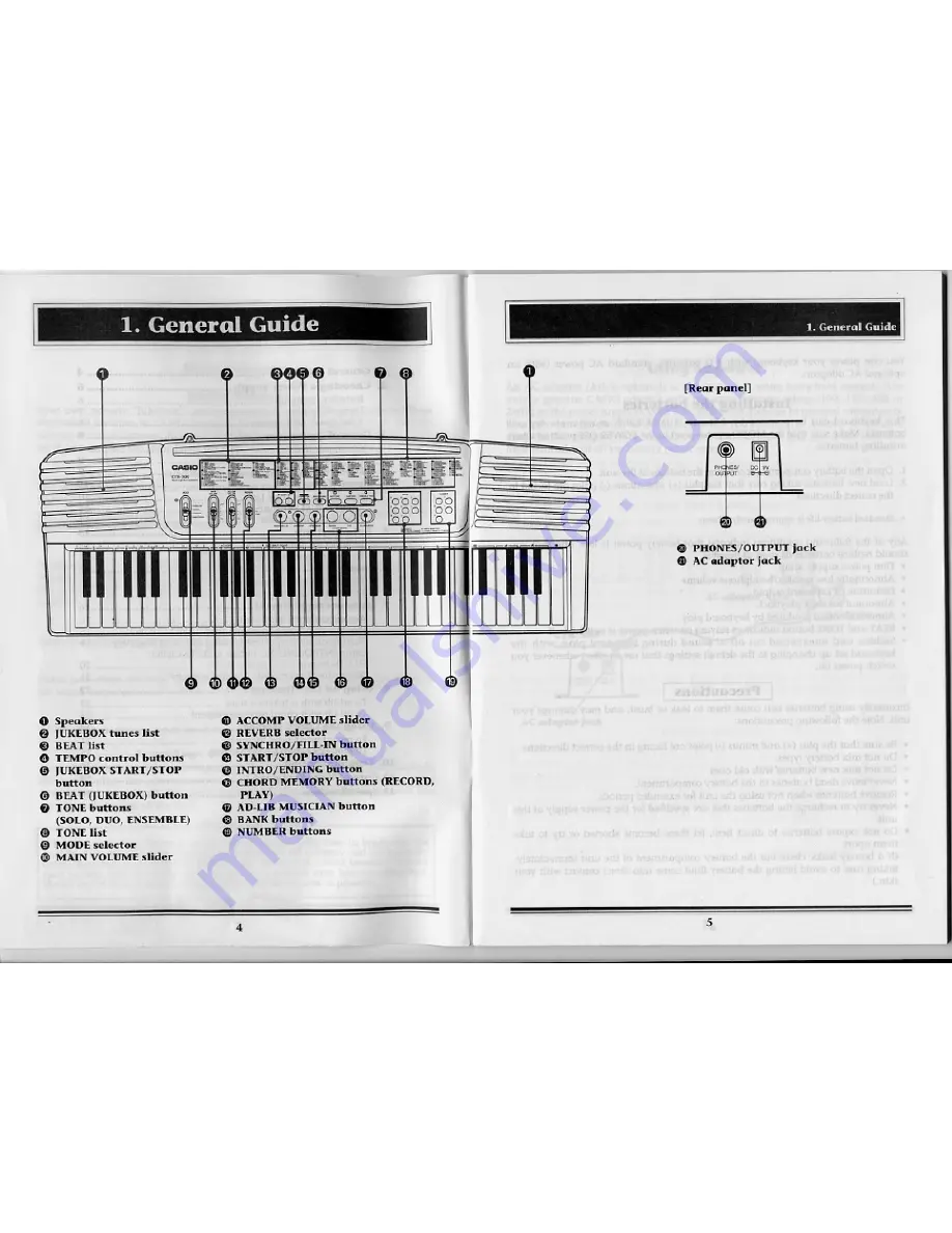 Casio CTK-500 Скачать руководство пользователя страница 3