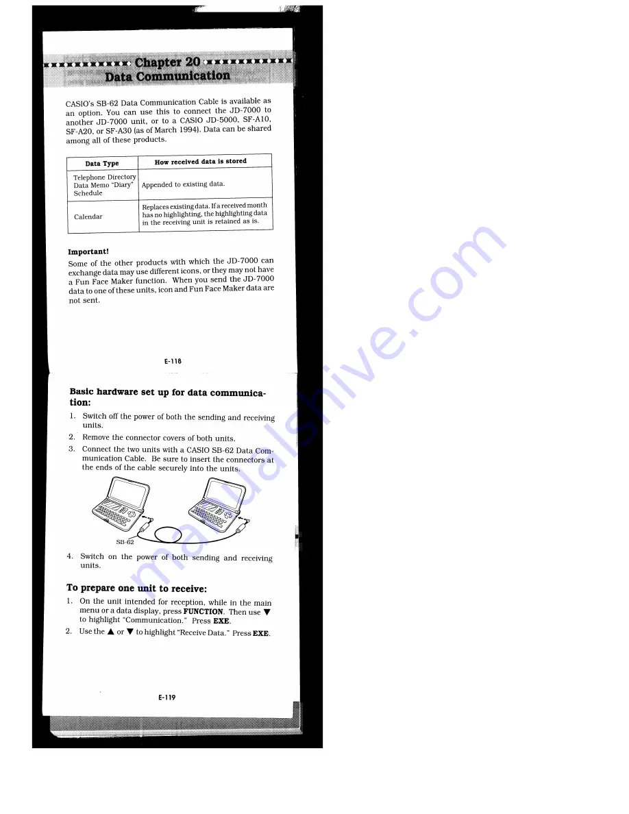 Casio JD-7000 Operation Manual Download Page 61