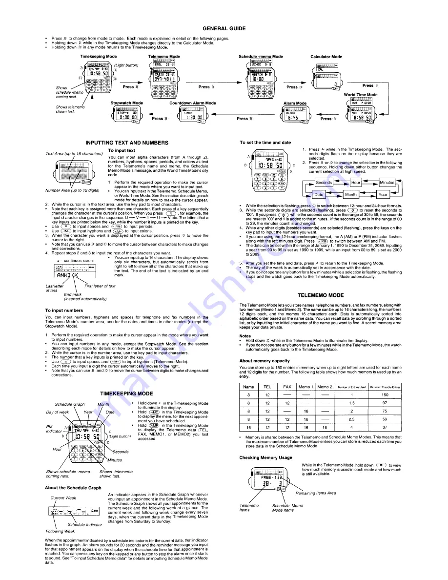 Casio QW-1079 General Manual Download Page 1