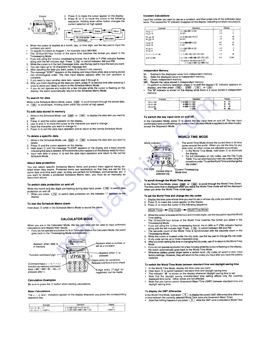 Casio QW-1079 General Manual Download Page 3