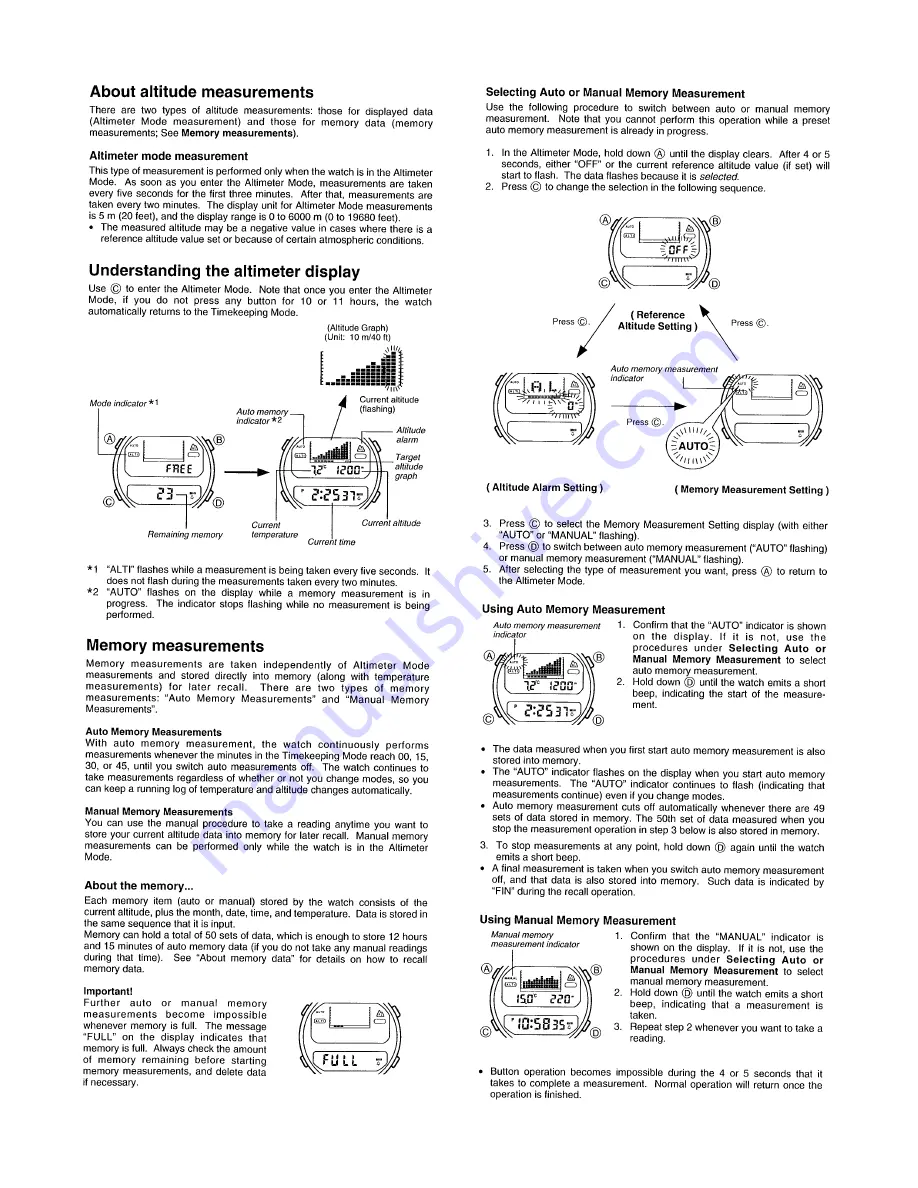 Casio QW-1405 Operation Manual Download Page 3