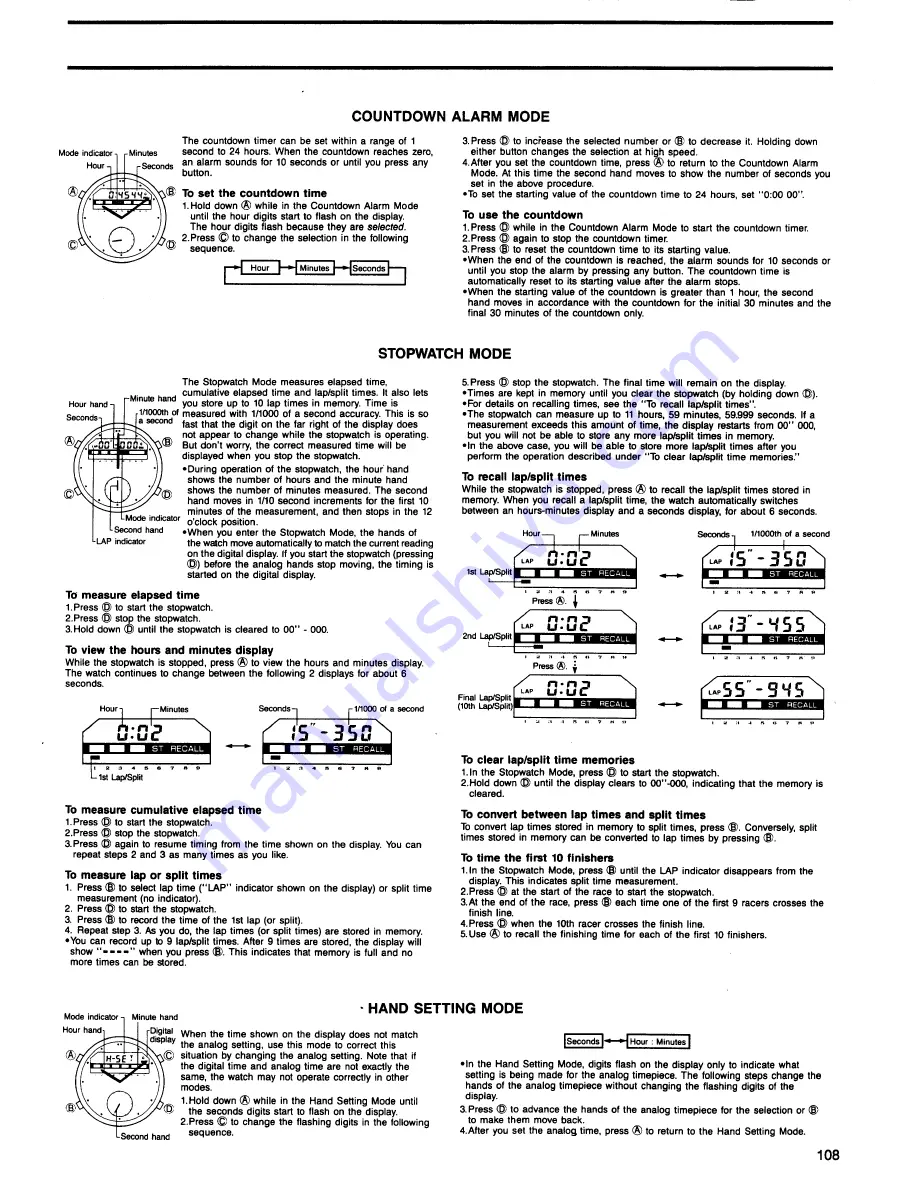 Casio QW-373 Manual Download Page 2