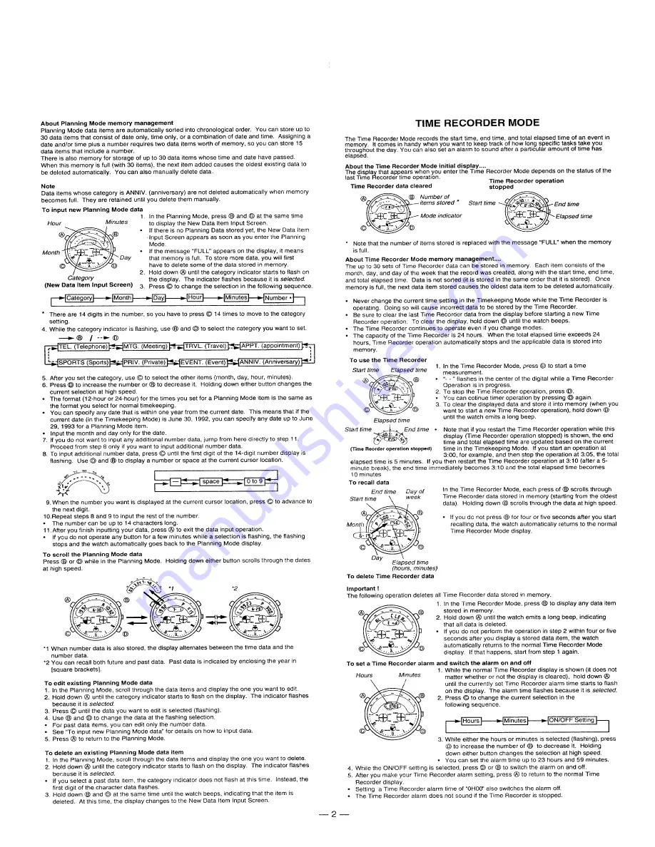 Casio QW-728 General Manual Download Page 2