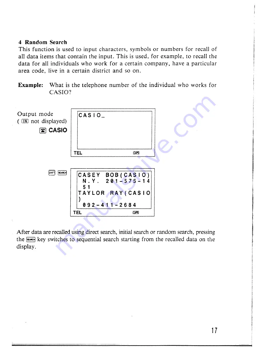 Casio SF-4000 Operation Manual Download Page 18