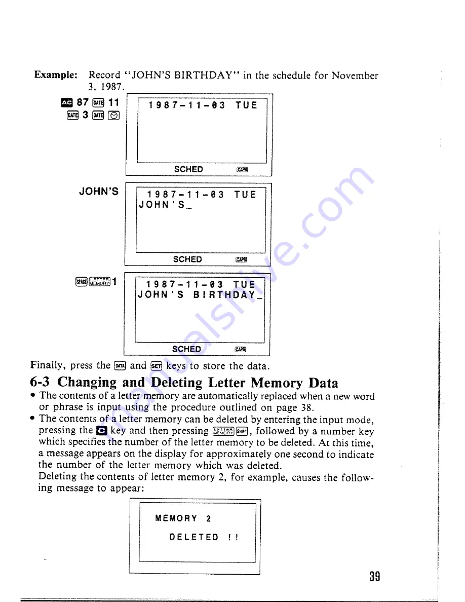 Casio SF-4000 Operation Manual Download Page 40