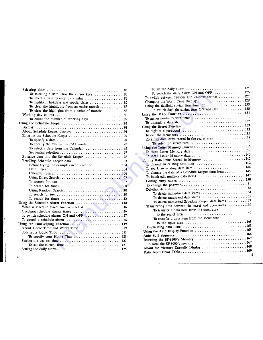 Casio SF-8000 Owner'S Manual Download Page 4