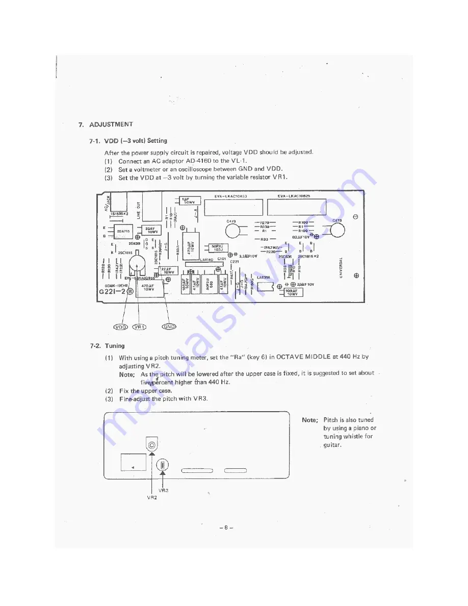 Casio VL-Tone VL-1 Service Manual Download Page 7