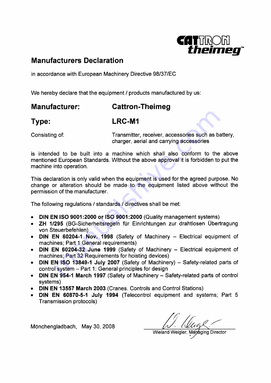 Cattron-Theimeg LRC M1 Manual Download Page 32