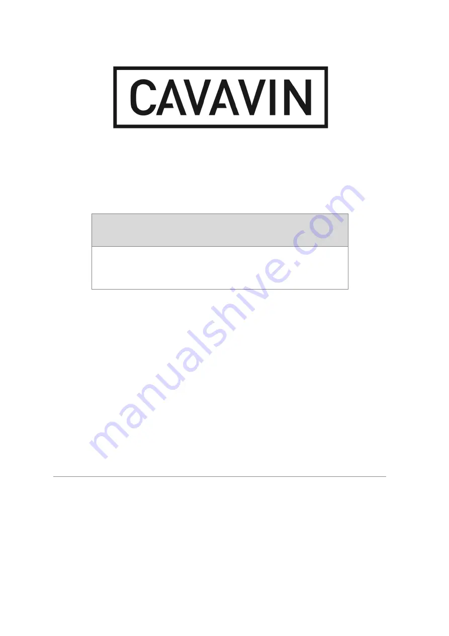 Cavavin C-166WSZ-V4 Instruction Manual Download Page 1