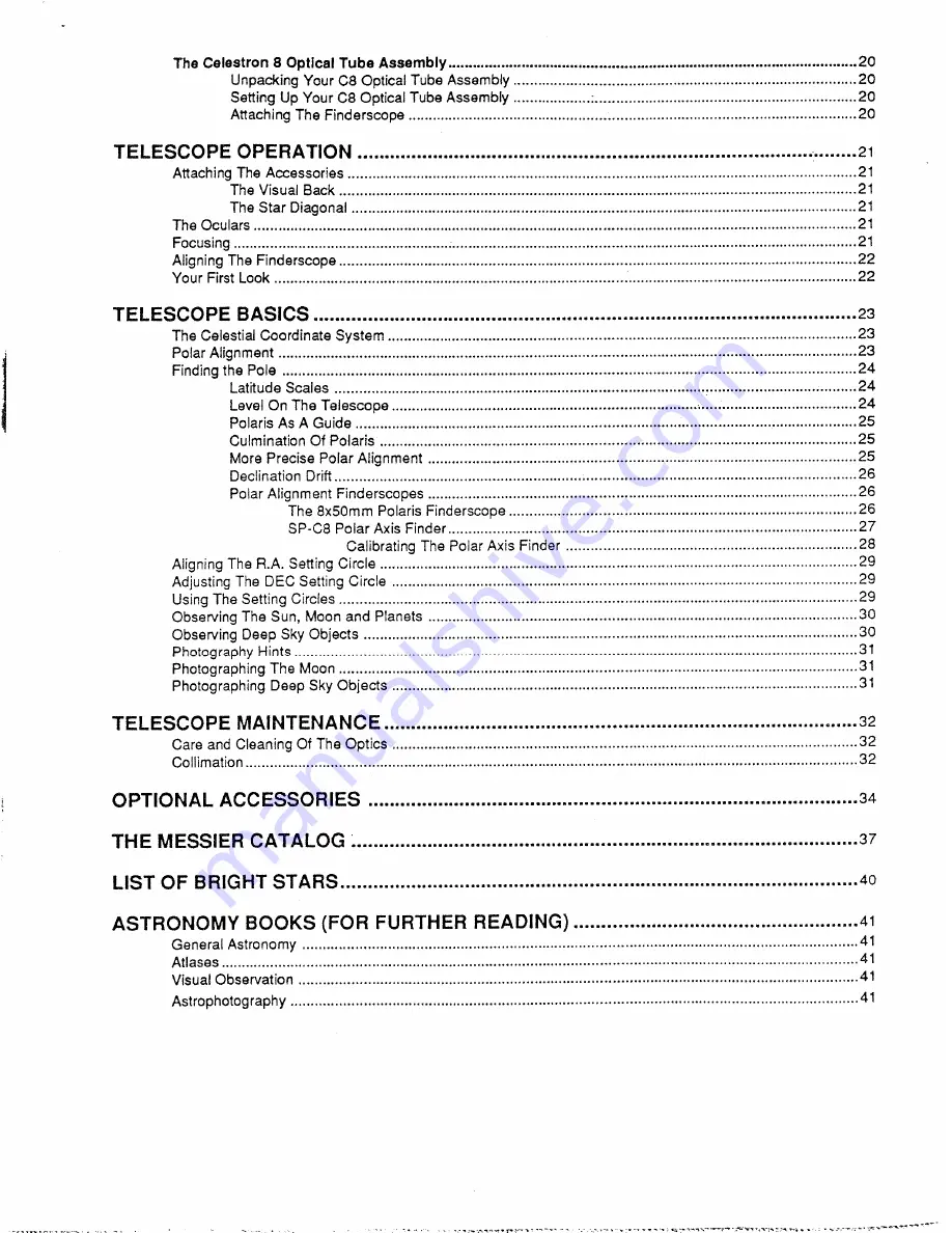 Celestron Classic 8 Instruction Manual Download Page 4