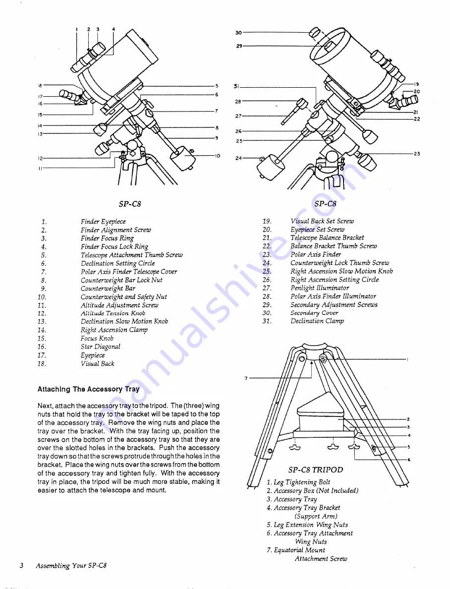 Celestron Classic 8 Instruction Manual Download Page 7