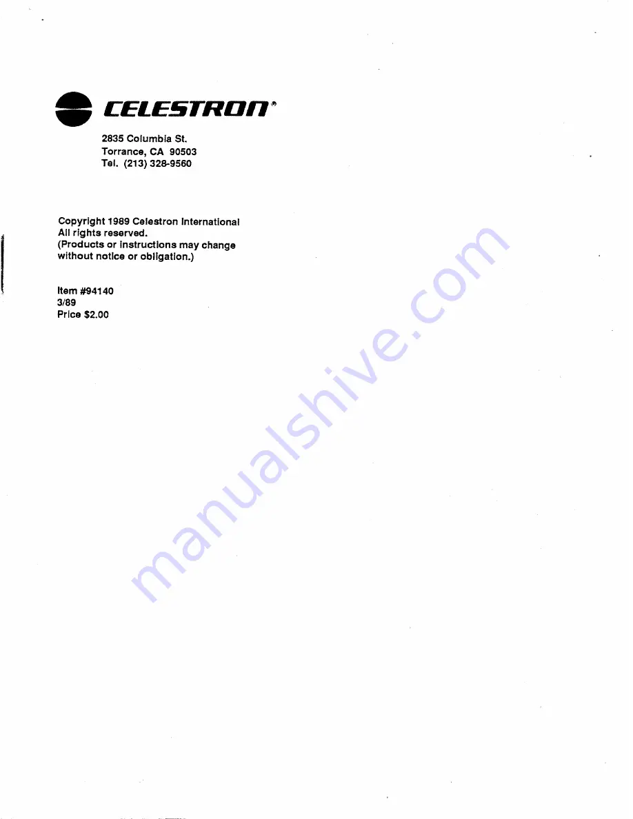 Celestron Classic 8 Instruction Manual Download Page 48