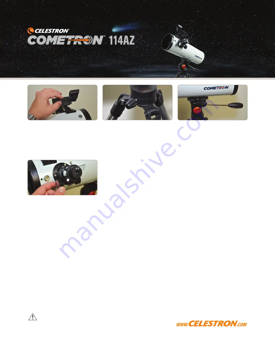 Celestron COMETRON 114AZ Instruction Sheet Download Page 2