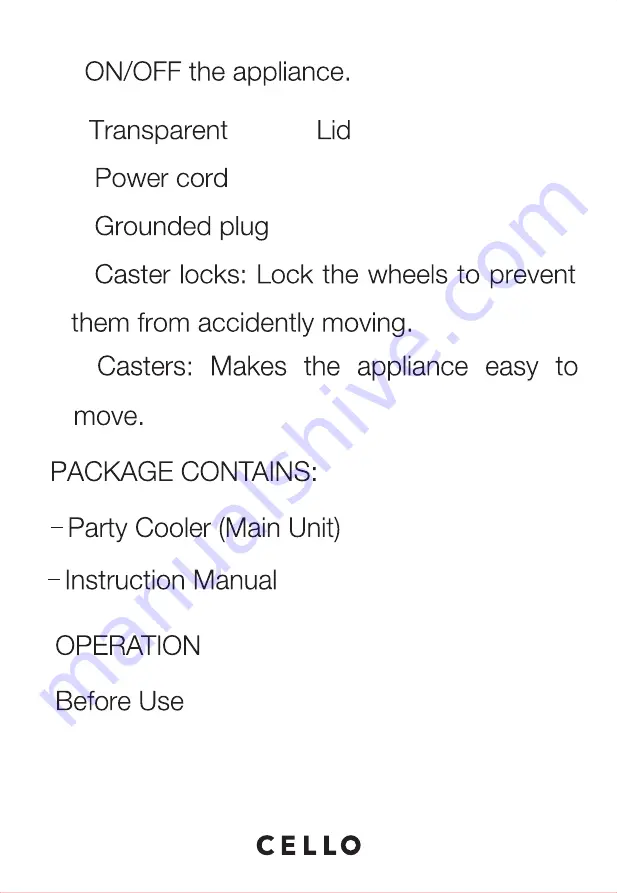 Cello 502324016 Instruction Manual Download Page 10