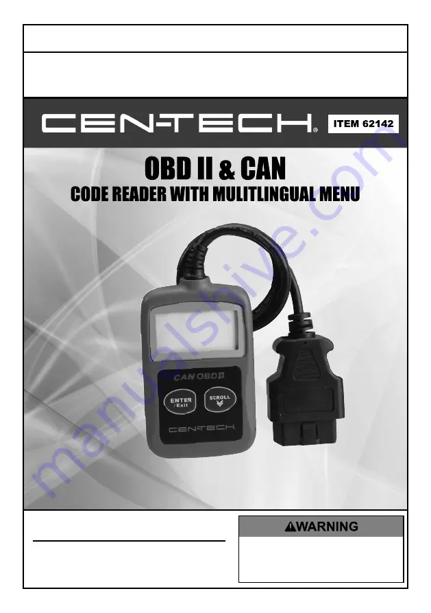 CEN-TECH 62142 Owner'S Manual & Safety Instructions Download Page 1