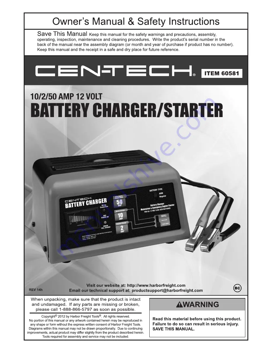 Centech 60581 Owner'S Manual Download Page 1