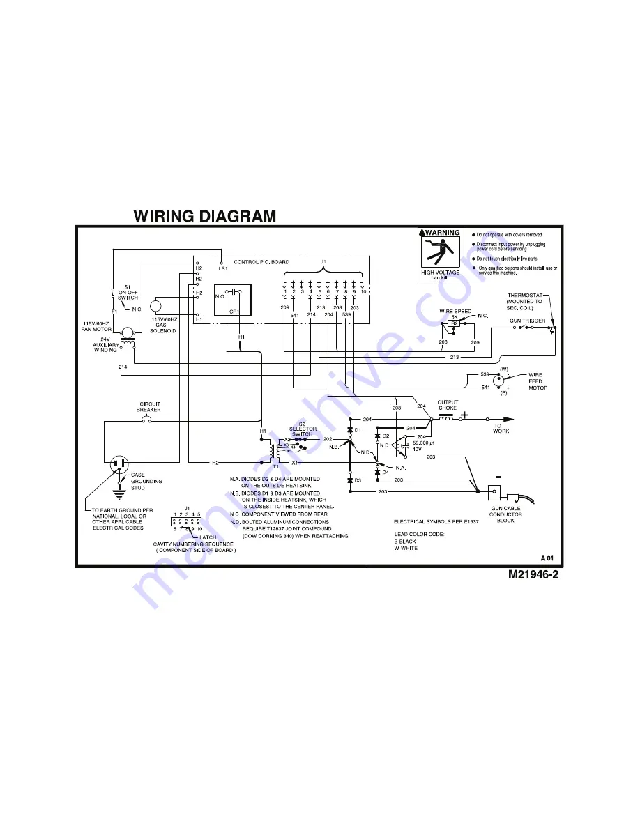 Century Wire Feed 100 Operator'S Manual Download Page 44