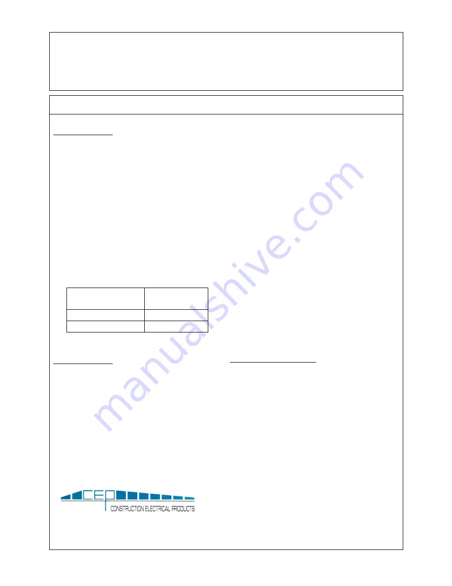 CEP 6507GU Installation And Operating Instructions Download Page 1