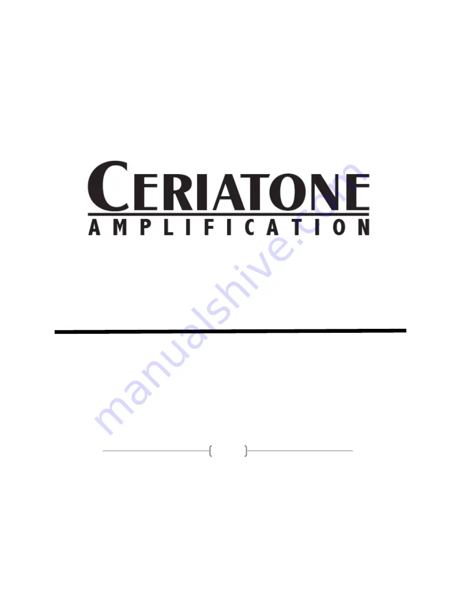 Ceriatone AFD 35 Manual Download Page 1