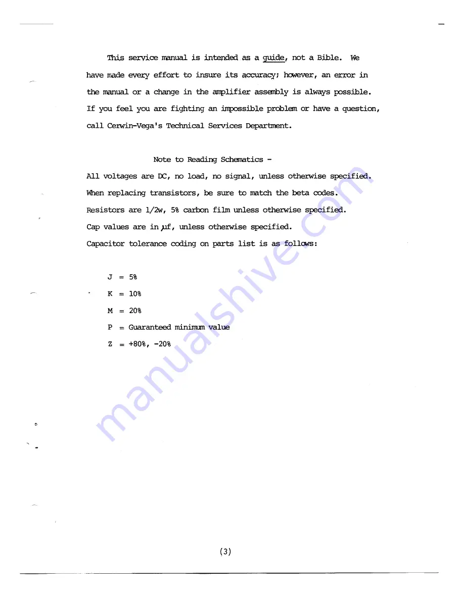 Cerwin-Vega A-400 Service Manual Download Page 5