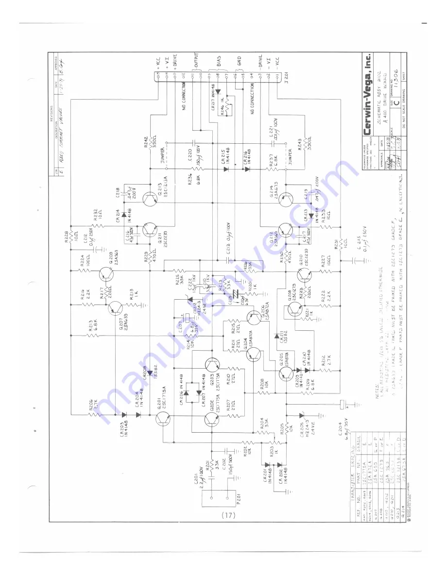 Cerwin-Vega A-400 Service Manual Download Page 19