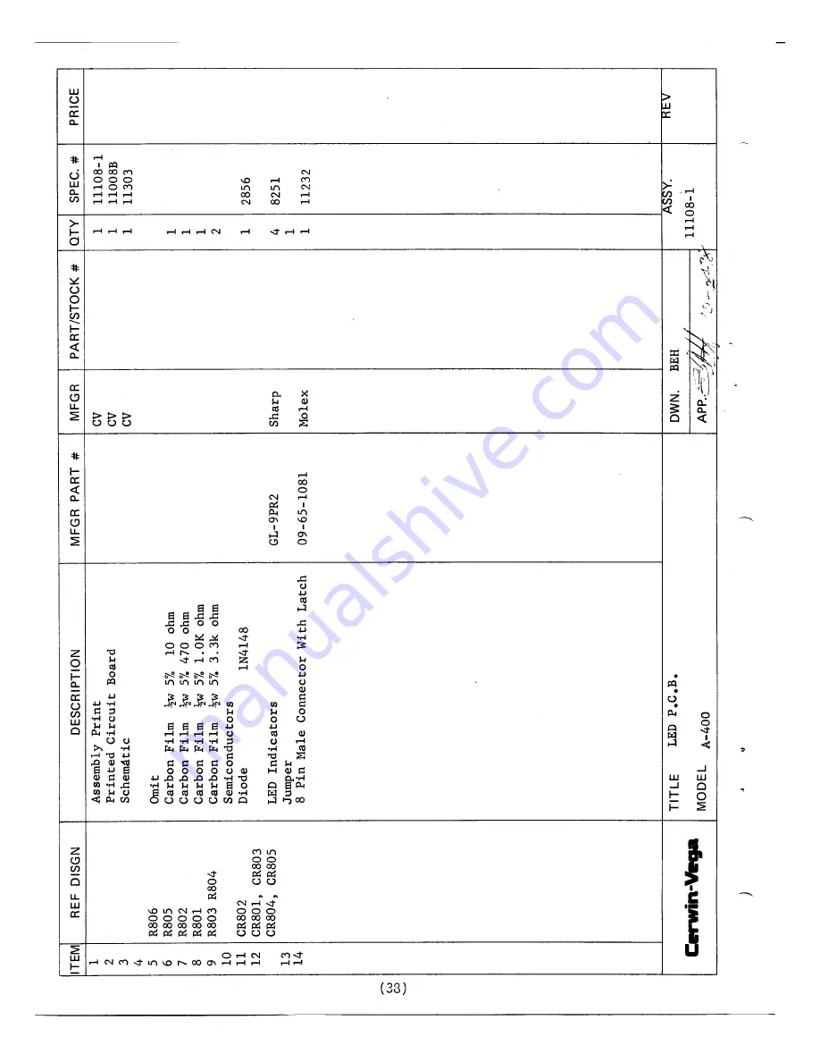 Cerwin-Vega A-400 Service Manual Download Page 40