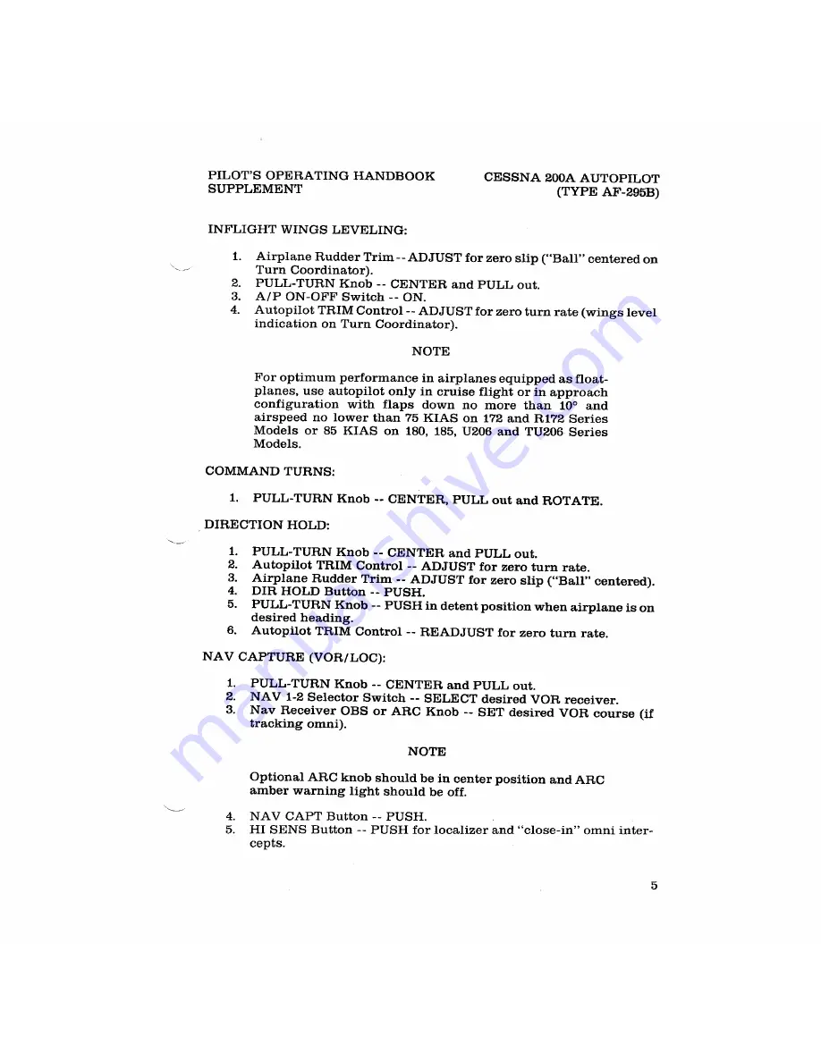 Cessna 1978 Skylane RG R182 Operating Handbook Download Page 303