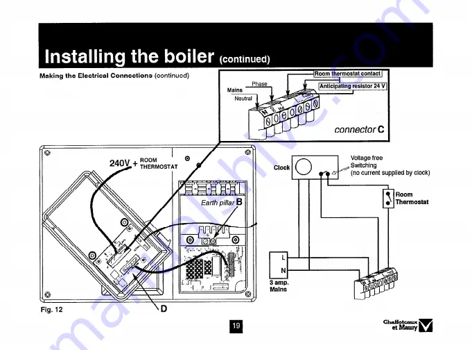 Chaffoteaux & Maury Calydra 100 Installation And Operation Instruction Manual Download Page 19