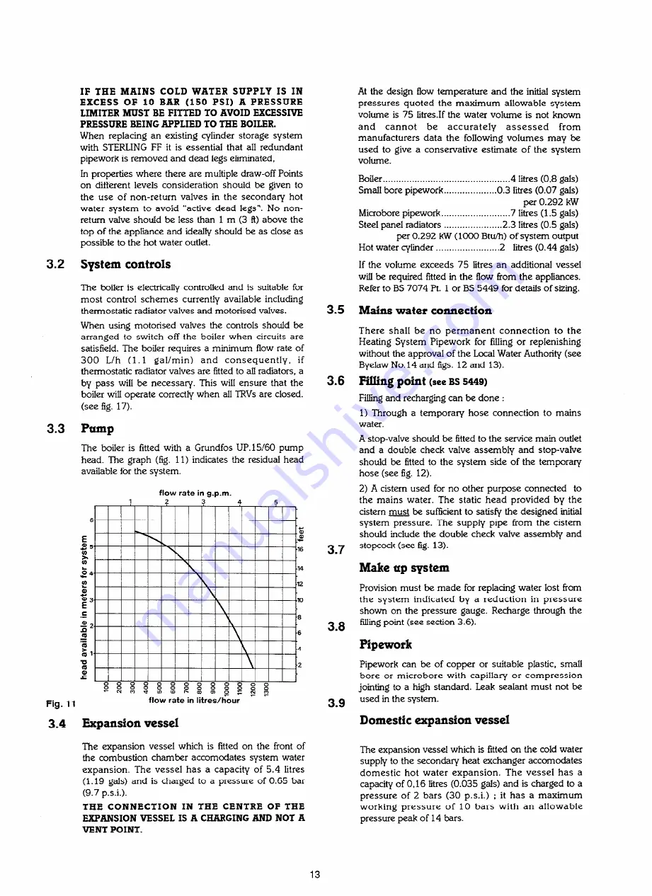 Chaffoteaux & Maury Sterling FF Installation And Servicing Instructions Download Page 19