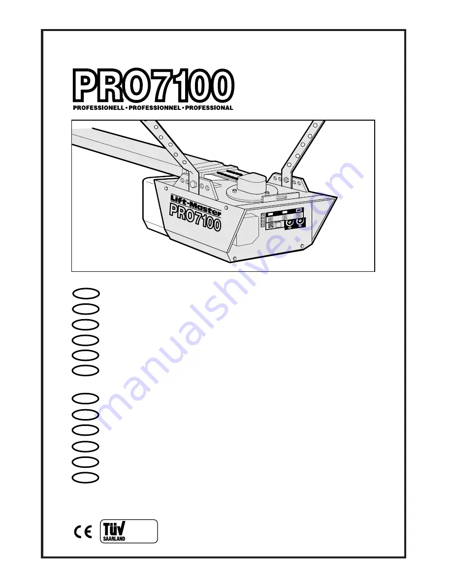 Chamberlain PRO7100 Instructions Manual Download Page 1