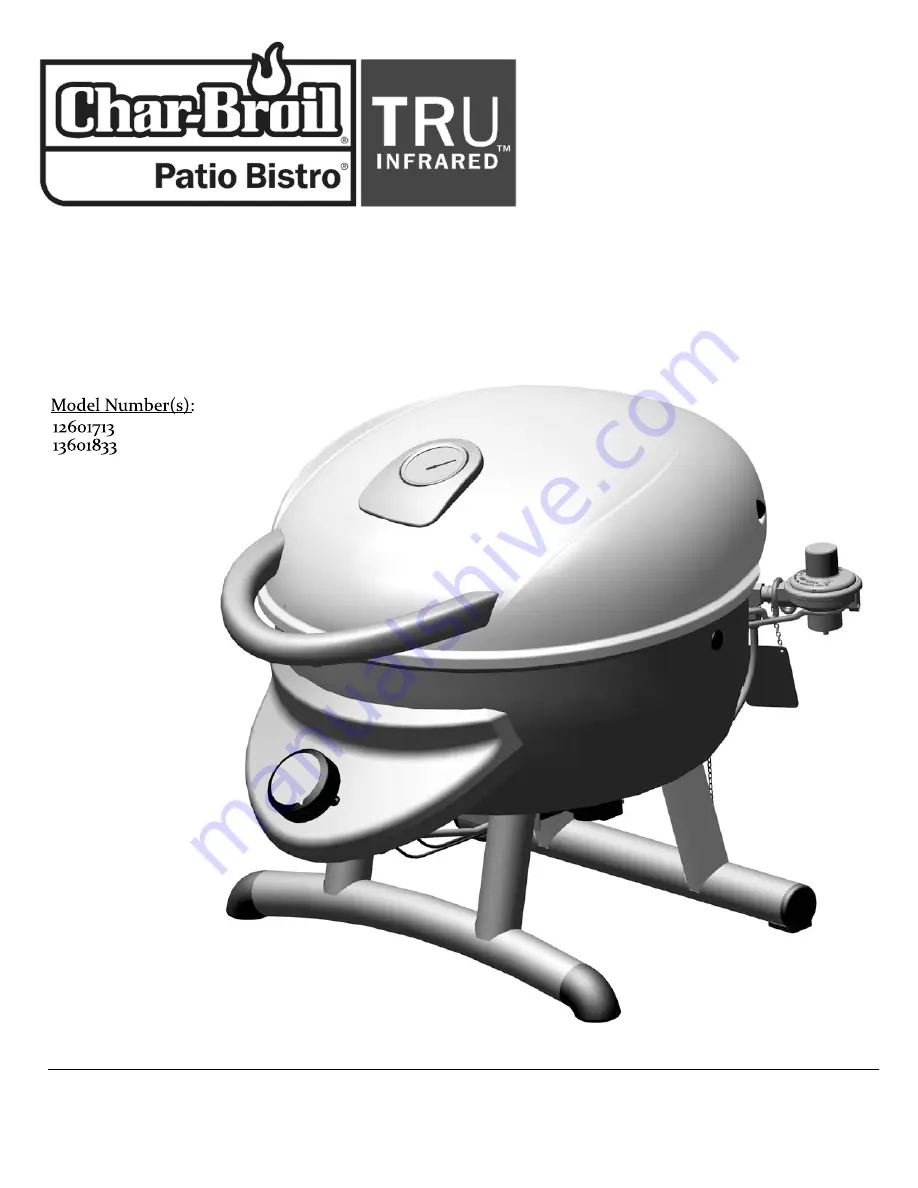 Char-Broil TRU Infrared Patio Bistro 12601713 Скачать руководство пользователя страница 1