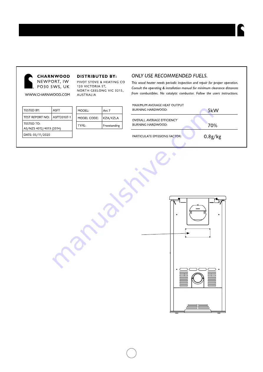 Charnwood ARC 7 Operating & Installation Instructions Manual Download Page 20