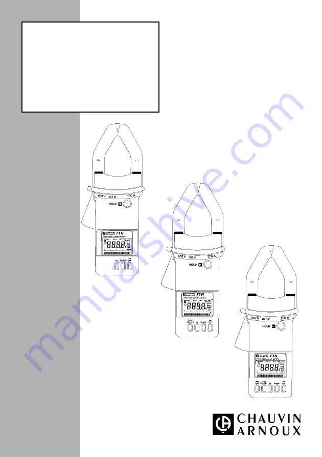 Chauvin Arnoux F 1N Скачать руководство пользователя страница 1