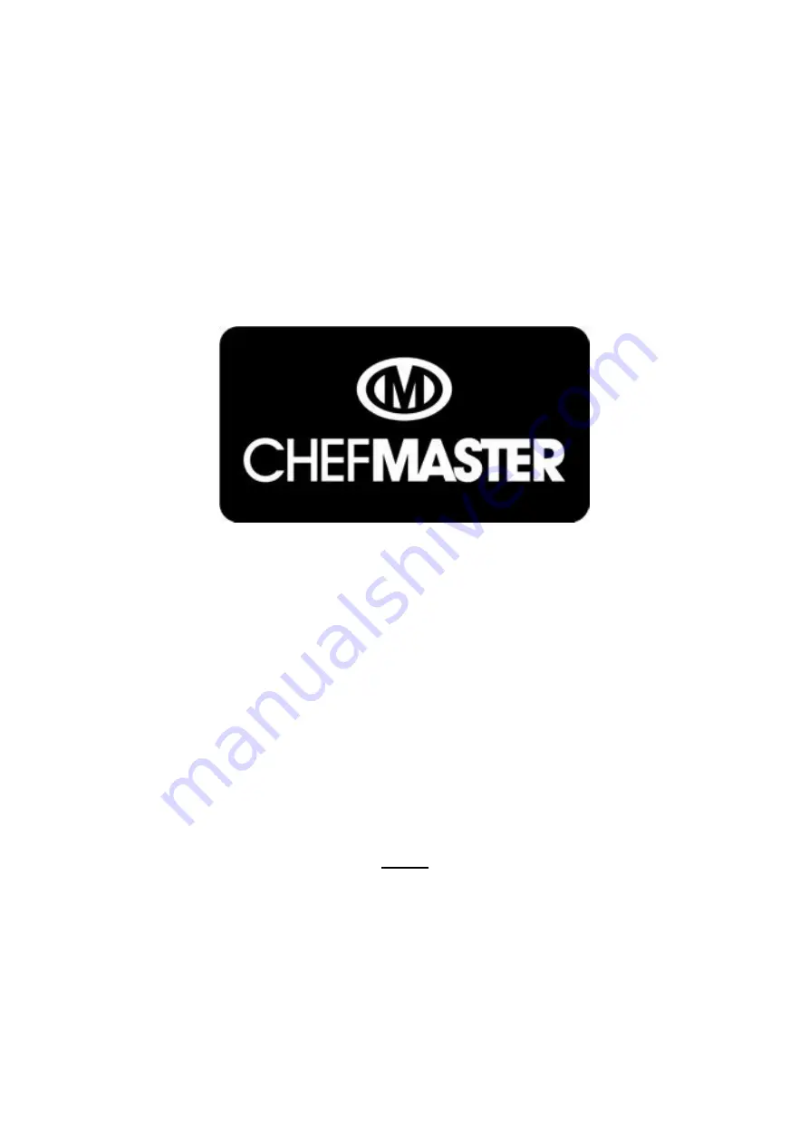 ChefMaster HEC823 Instruction Manual Download Page 1