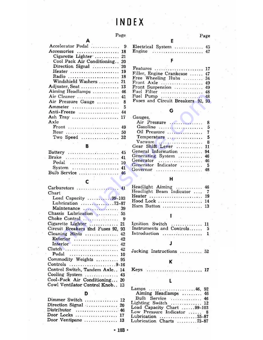 Chevrolet 1961 C14 Operator'S Manual Download Page 106