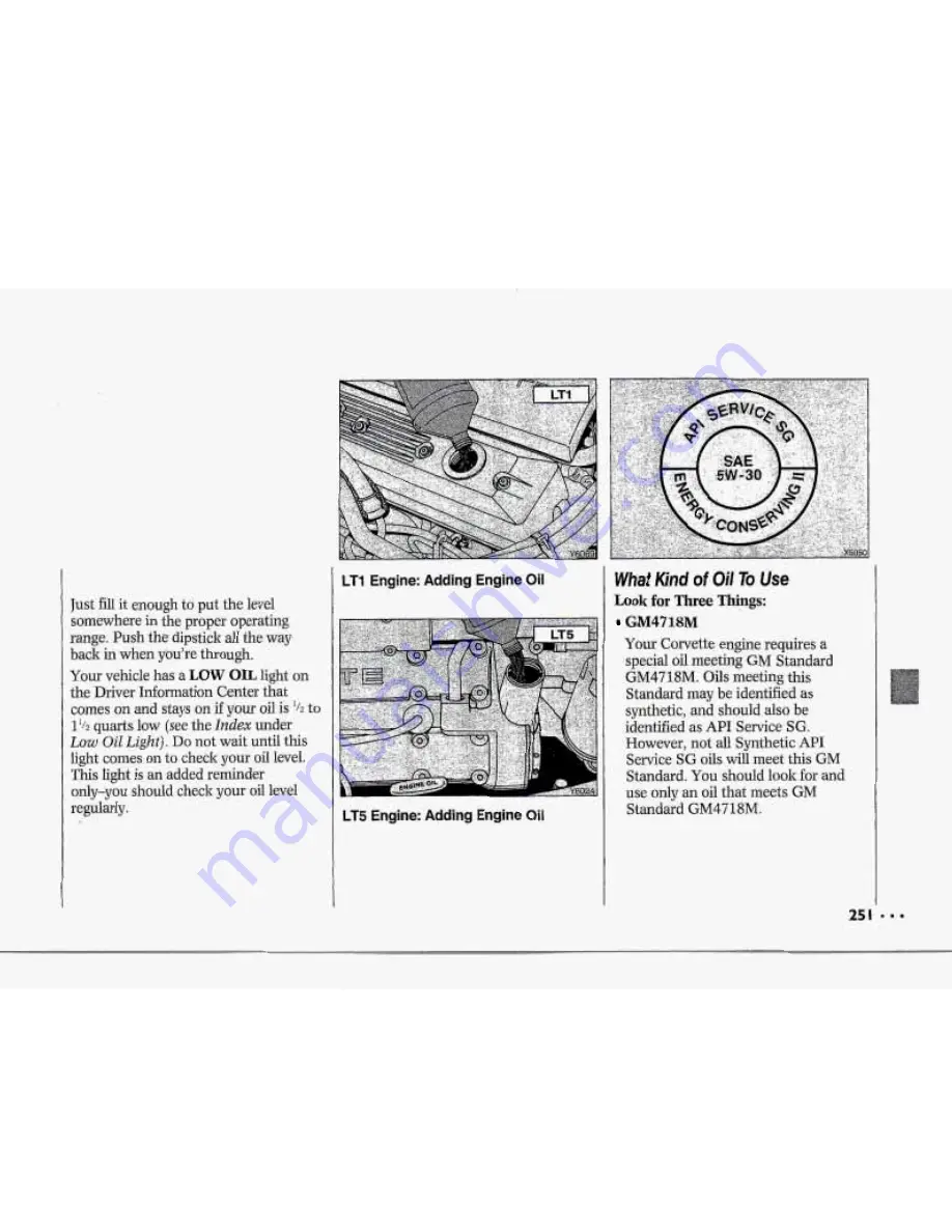 Chevrolet 1993 Corvette Owner'S Manual Download Page 252