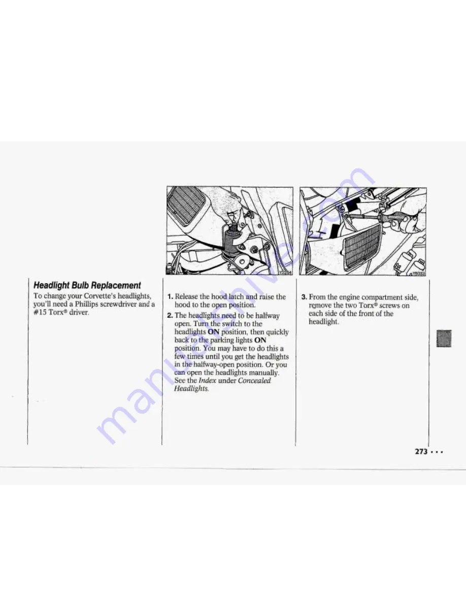 Chevrolet 1993 Corvette Owner'S Manual Download Page 274