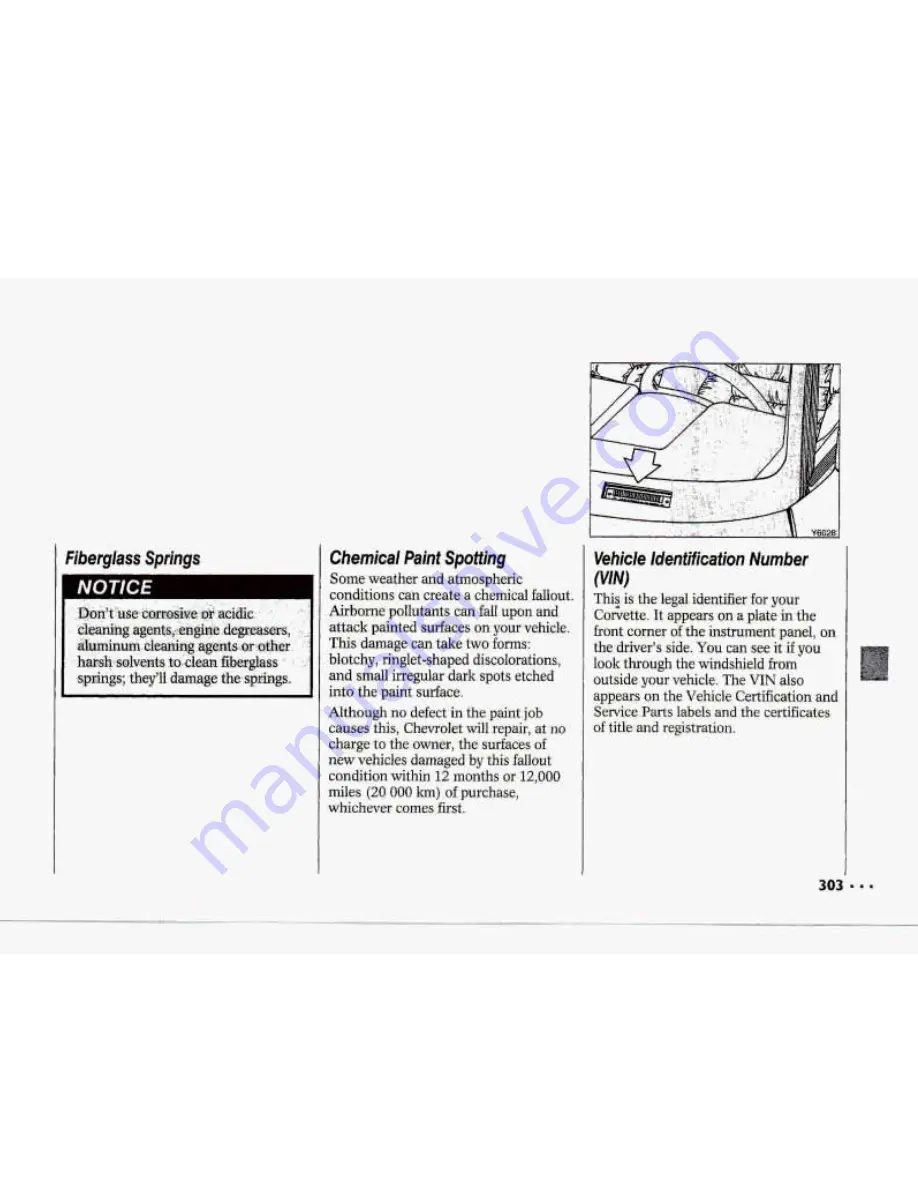 Chevrolet 1993 Corvette Owner'S Manual Download Page 304