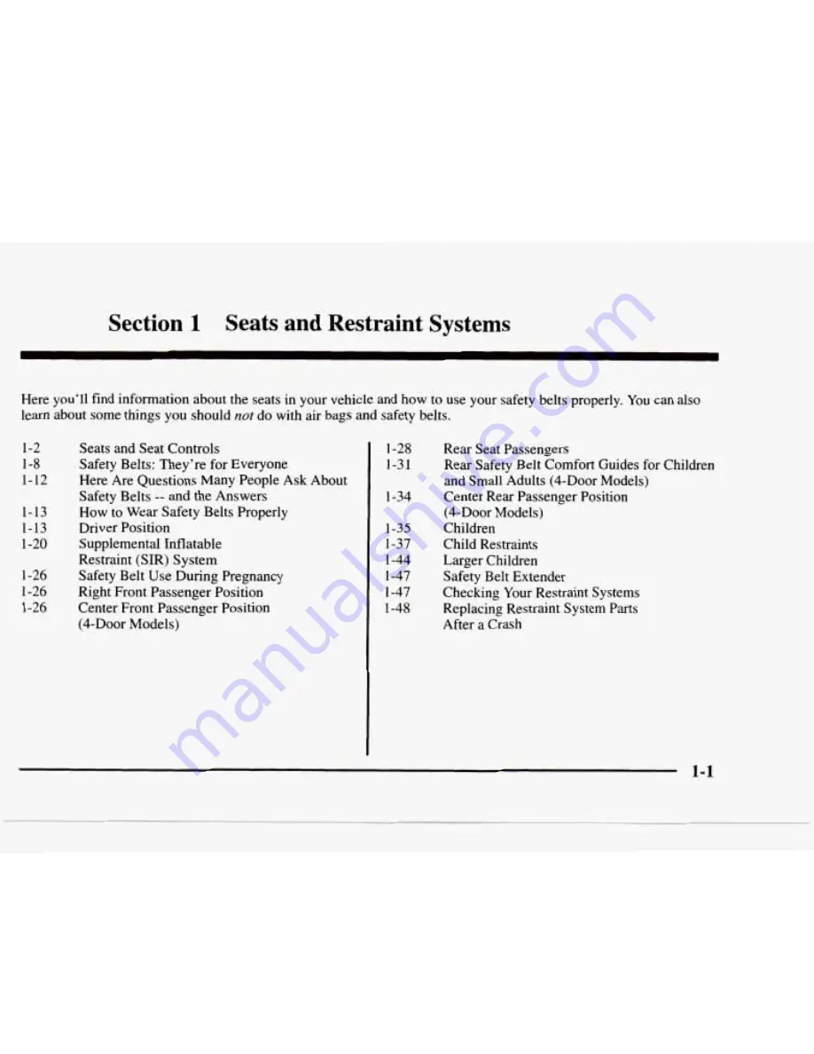 Chevrolet 1997 Blazer Owner'S Manual Download Page 8