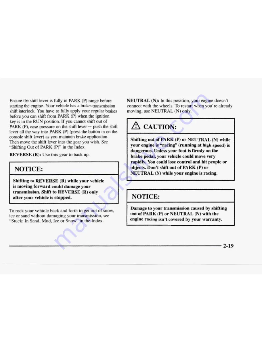 Chevrolet 1997 Blazer Owner'S Manual Download Page 76