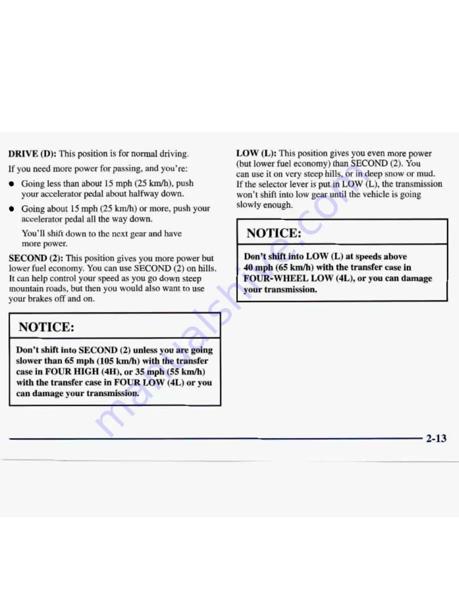 Chevrolet 1998 Tracker Owner'S Manual Download Page 72