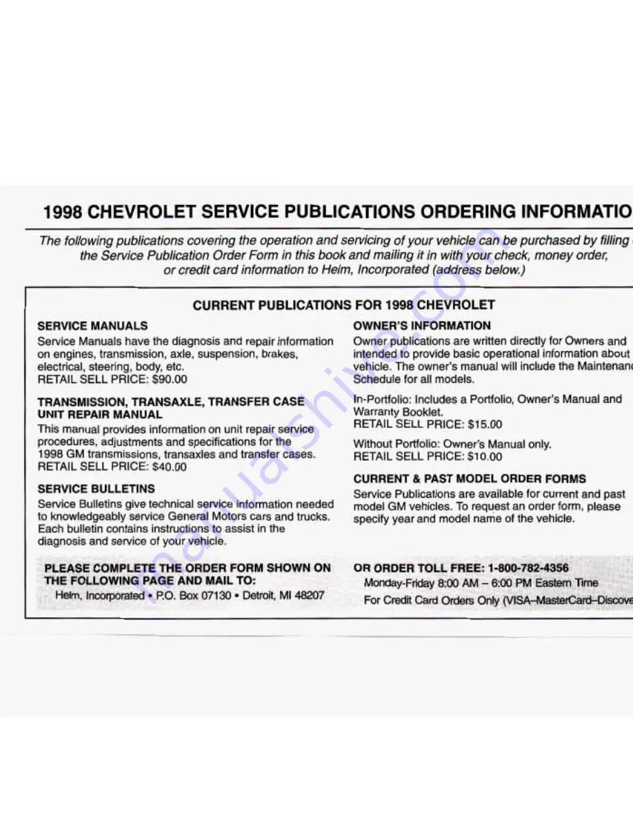 Chevrolet 1998 Tracker Owner'S Manual Download Page 371