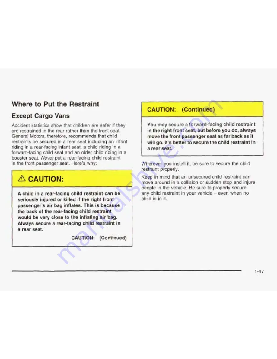 Chevrolet 2003 Astro Owner'S Manual Download Page 54