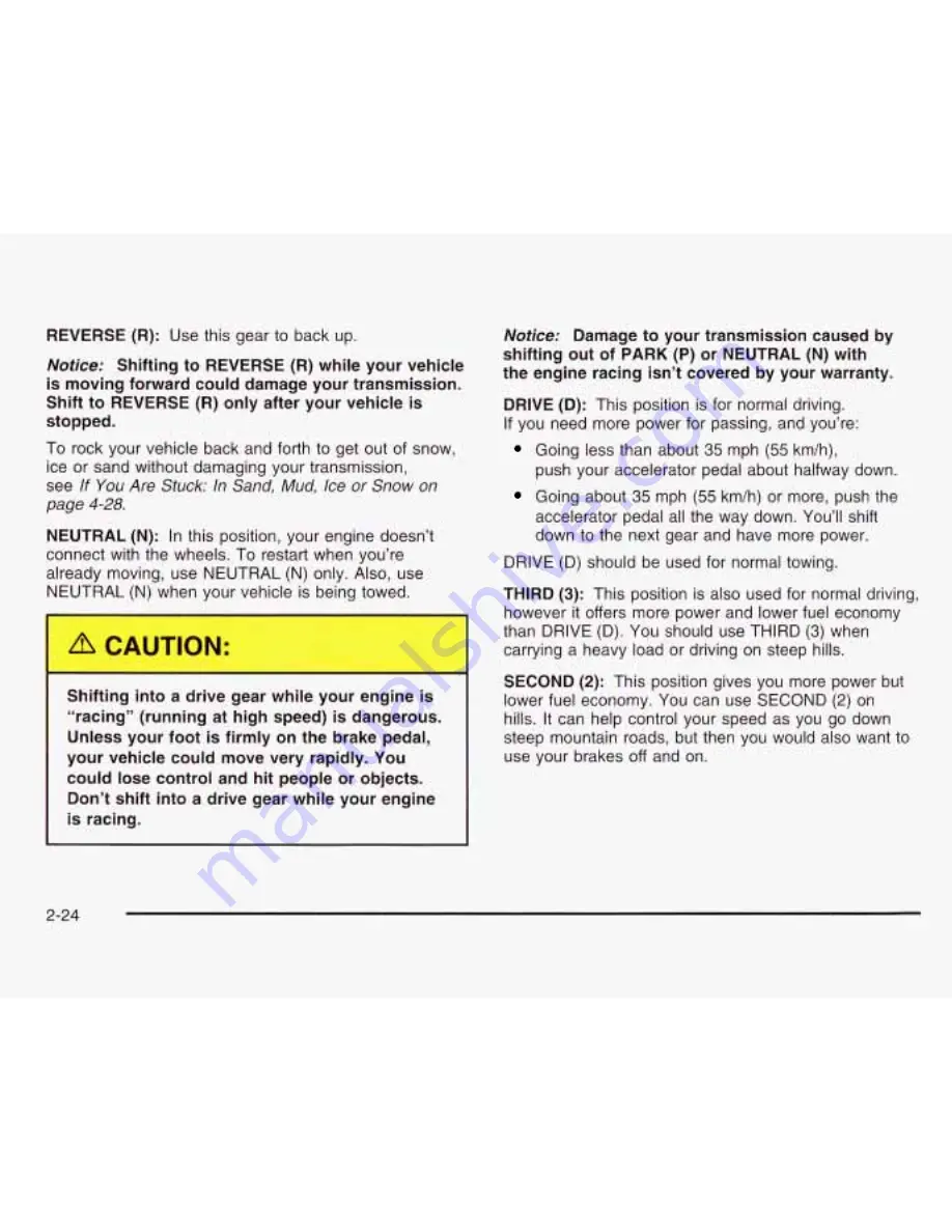 Chevrolet 2003 Astro Owner'S Manual Download Page 103